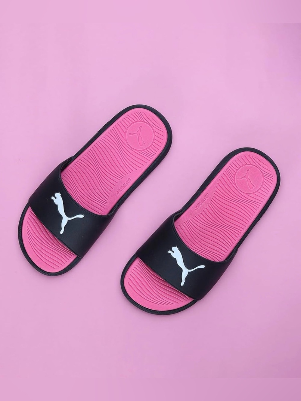 Puma Black & Pink Slide Sandals with White Logo. Cool cat 2.0 sport women’s 6